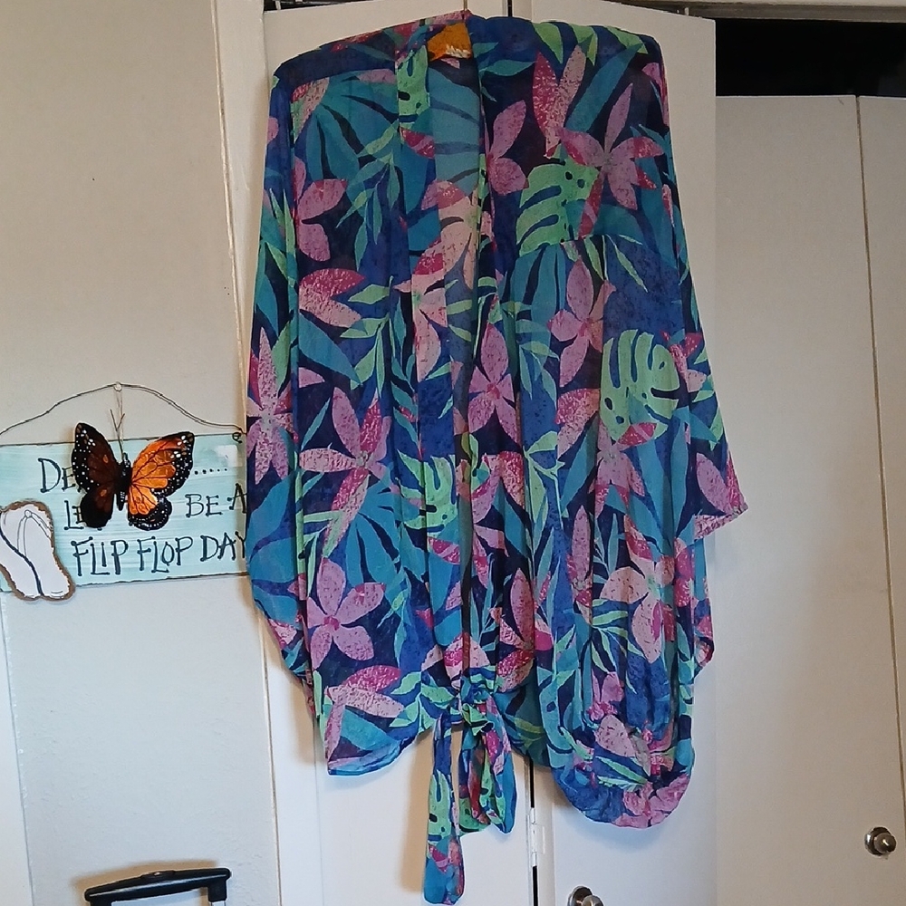 Colleen Lopez Multicolor Tropical Kimono